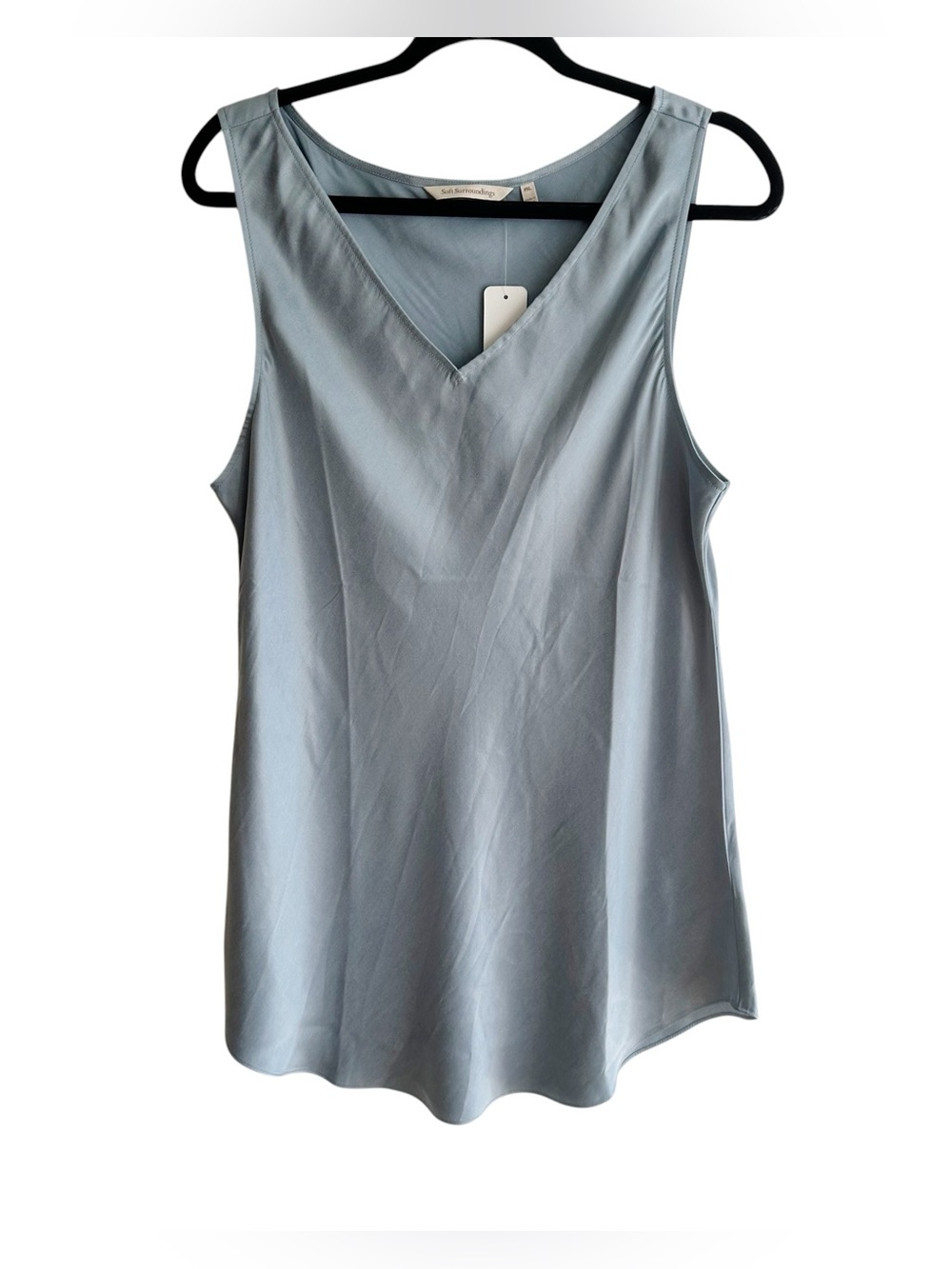 Soft Surroundings Satin V-Neck Tank Top